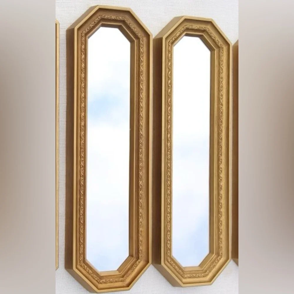 Homco Syroco Vintage  Rectangle Plaque Gold Bronze Tone Set of 2